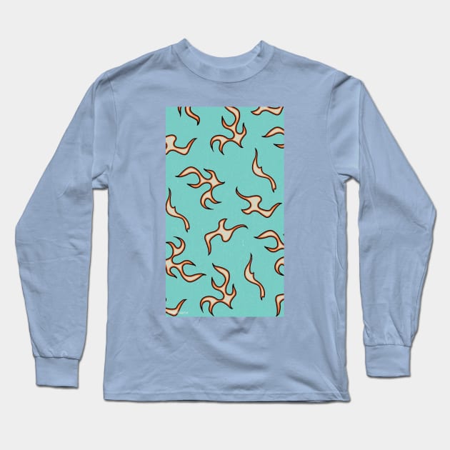 Aesthetic blue flame Long Sleeve T-Shirt by artforrart